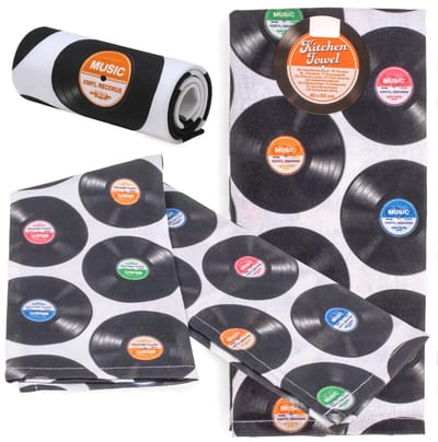 Dailygoods- Theedoek 100% Katoen - Retro Design - Vintage Keukenhanddoek - Absorberend - Wasbaar - 40 x 60 cm