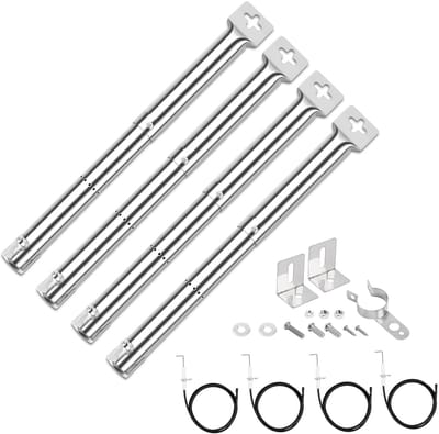 Dailygoods- Brandervervanging Universeel - Roestvrijstalen Brander - 4 Stuks - Verstelbaar van 31-44 cm - Inclusief Hardware - Geschikt voor Gasgrills - Gasbrander