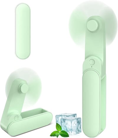 Solvix tafel ventilator geluidloos - Vouwbare Handventilator - USB Mini Ventilator - 3 Snelheden - 2000mAh Accu - Voor Thuis, Kantoor en Reizen