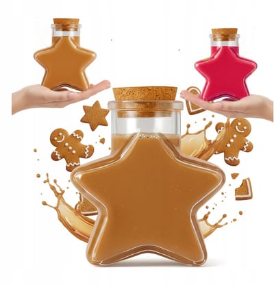 Bimberek STAR Serie - Decoratieve Glazen Fles - 280ml - Stervorm - Kurkstop