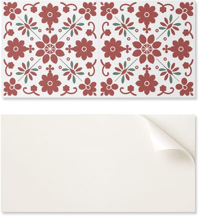 PVC-tegels met een eenvoudig motief voor de eetkamer: bloemenpatroon met bladeren, 10x40x20 cm