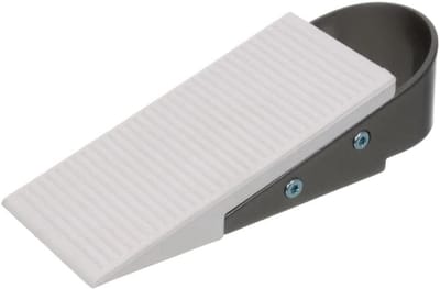 Antislip Deurstopper - Deurwig Vloerstop - Deuren Openhouden - Robuust Kunststof Metaal - 125x32x50mm - Wit