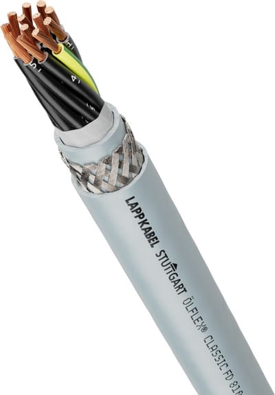 10 meter Lapp 0026200 ÖLFLEX CLASSIC FD 810 CY 2x0,5 mm² PVC stuurstroomkabel I geschikt voor sleepkettingen I stuurstroomkabel afgeschermd 2-aderig grijs