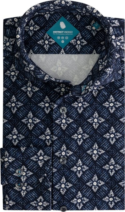 District Indigo - Overhemd Donkerblauw District Indigo Lange Mouw Overhemd Donkerblauw 7.42.025.782