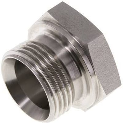 Plug G1'' RVS met buitenzeskant 60° conus 150 bar (2107.5psi) Hydrauliek