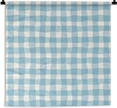 Wandkleed - Wanddoek - Pastel - Blauw - Patronen - 90x90 cm - Wandtapijt