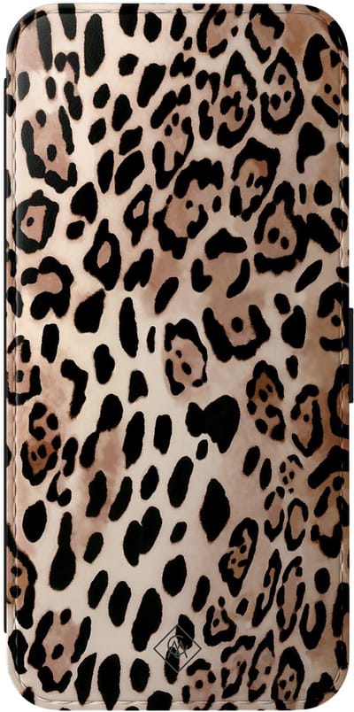 Casimoda® bookcase - Geschikt voor Samsung Galaxy A57 - Hoesje met pasjeshouder - Luipaardprint - Bruin/beige - Kunstleer