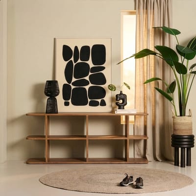 Wandkast Anam - Mangohout - Raw Natural - 170x70x28 cm (BxHxD) - Gemonteerd Geleverd