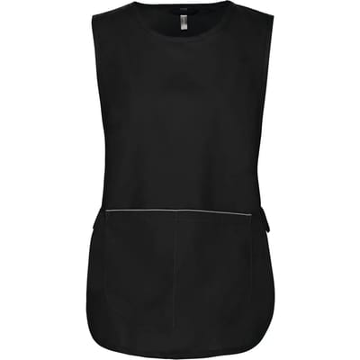 Schort/Tuniek/Werkblouse Dames XXL/3XL Kariban Black 65% Polyester, 35% Katoen