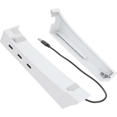 Horizontale Standaard voor Slanke Console Professionele Stabiele Consolehouder Horizontale Beugel Standaard met 4 USB-poorten white