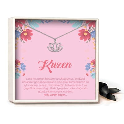 Pera Jewelry - 925 sterling zilveren Lotus ketting - Lotus Kolye – Kuzen - Collier - Ketting Dames - Ketting met Hanger