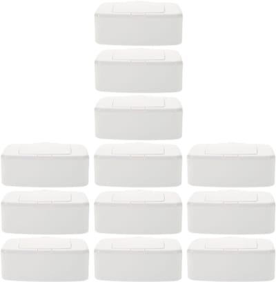 Babydoekjes Houder - Navulbare Doos - Doekjes Vers Houden - Lichtgewicht Compact - 4 Sets - Wit