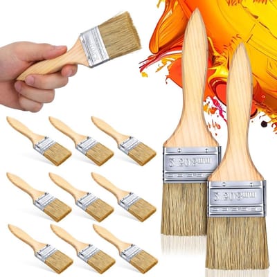 30 Stuks Houten Deck-Bijtpenselen - Chipkwasten van 5 cm voor Verf, Beits en Aquarel op Hout en Muur