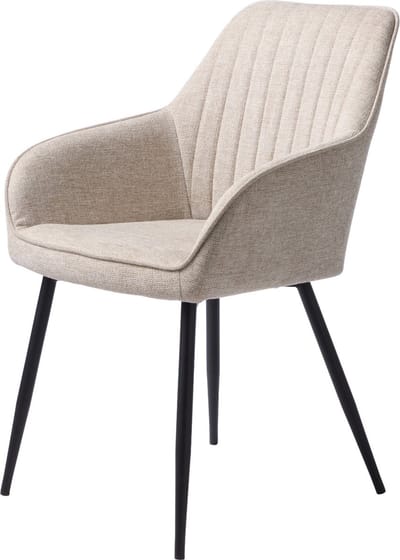 Eetkamerstoel Stof Zandkleur - 58x58x84cm - Nolan Stribe - Giga Living