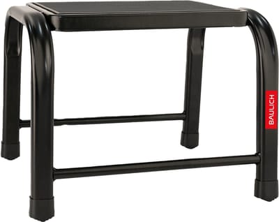 Baulich Stalen opstapkruk met 1 trede - antislip platform, draagvermogen 150 kg, compact en licht, zwart, voor thuis en kantoor