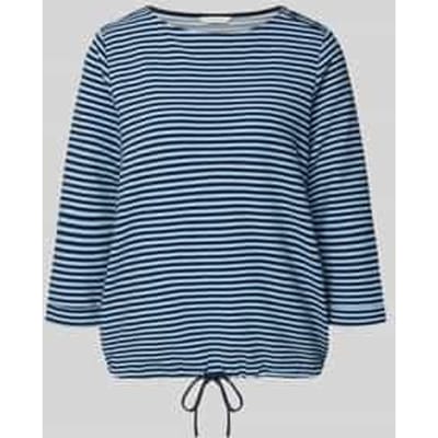 Tom Tailor - Shirt met lange mouwen en knoopdetails - Maat XS - blue navy regular stripe