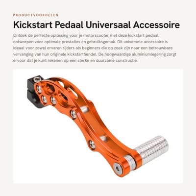 Dailygoods- Kickstarter Aluminiumlegering - Universeel Accessoire - Vervanging - Hoge Weerstand - Eenvoudige Installatie - Duurzaam Materiaal - Startpedaal