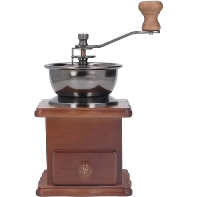 Handkoffiemolen Retro Beukenhout Klassieke Stijl Houten Basis Roestvrijstalen Kern Handmatige Koffiemolen