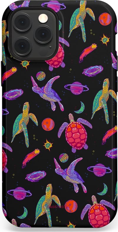 Casetastic Hoesje Geschikt voor Apple iPhone 12/12 Pro Magsafe - Stijlvolle Beschermende Duo-layer Case - Astro schildpad