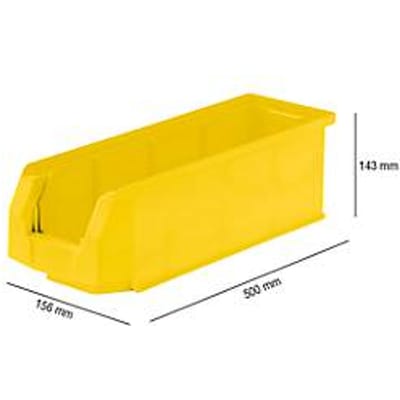 Magazijnbak LF 511 SSI Schäfer - polypropeen - L 500 x B 156 x H 143 mm - 7,6 l - geel