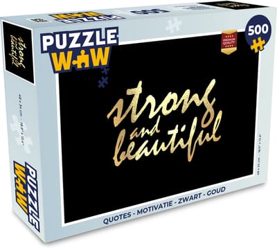 Puzzel Quotes - Motivatie - Zwart - Goud - Legpuzzel - Puzzel 500 stukjes
