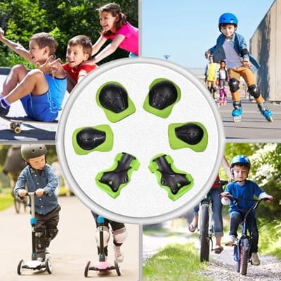 6-in-1 Kinderbeschermers Set voor Skateboard en Scooter - Knie-, Elleboog- en Polsbeschermers