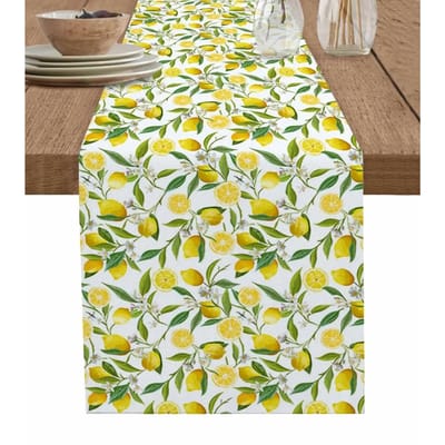 Gele Citroen Fruit Bloemen Tafelkleed Commode Sjaals Tafel Decor Boerderij Keuken Eettafelkleed Feest Decoratie 150x33cm yellow