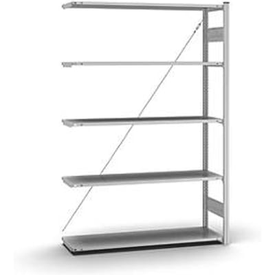 Insteekstelling Orion Plus - aanbouwsectie- L 1300 x D 400 x H 2000 mm - 5 legborden - draagvermogen per legbord 95 kg - verzinkt