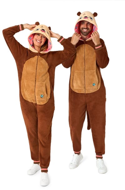 OppoSuits Otter Onesie - Unisex - Otter Fleece Jumpsuit - Carnavalskleding - Dieren Verkleedpak Voor Dames & Heren - Beige - 2XL