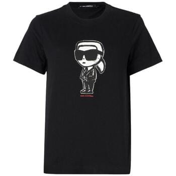 Karl Lagerfeld Noir Femme T-Shirt Croquis Iconique Karl S beige