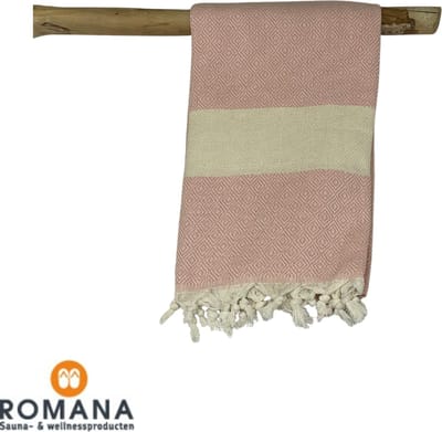 Romana Products - Diamond - Hamamdoek - Baddoek - Strandlaken - Saunalaken - 100cm x 180cm - Zalm Roze