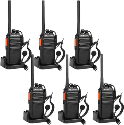 walkie talkie voor volwassenen Retevis- Portofoon oplaadbaar- met oortje USB-oplader-1100 mAh-Professionele Portofoon -voor Buitenwerk-met Het Gezin-Geschikt voor scholen - beveiliging en bouwplaatsen- RT24