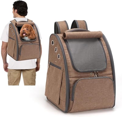 Huisdierrugzak - Draagtas Huisdier - Reizen met Dieren - Ademend Netontwerp - 32x34x43 cm - Rood