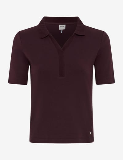 Brax Dames Poloshirt  Style CLEO S blackberry violet, donkerpaars, maat 32