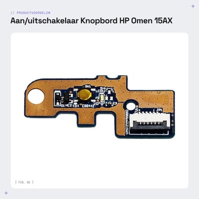 Dailygoods - Aan/uitschakelaar Knopbord - HP Omen 15AX en Pavilion 15BC - Vervangingsonderdeel - Compact - Betrouwbare Schakelaar - Geschikt voor dive...