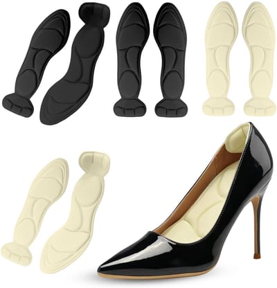 8 stuks (4 paar) inlegzolen voor dames, hielkussens, schoeninlegzolen voor te grote schoenen, zelfklevende en antislip gel-inzetstukken voor hoge hakken, pumps, dansschoenen