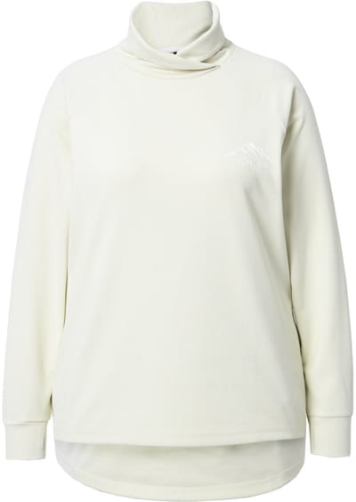 Ulla Popken - Dames - Sweatshirt opstaande kraag lange mouwen duimgat - Taupe - Maat 42+