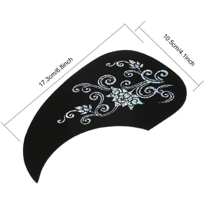 2 Pièces Pickguard en Forme de Virgule Autocollant de Protection pour Guitare Acoustique (Matatabi) gray