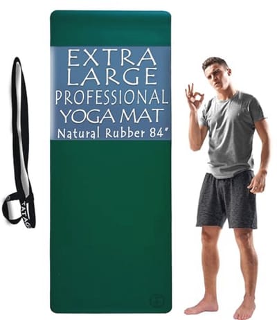XL yogamat voor lange mensen - Natuurlijke rubberen antislip fitnessmat voor yoga en pilates