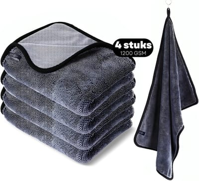 Luxor Home MagicDry - Droogdoek Badkamer – Droogdoek Auto- Microvezeldoek - 1200GSM – 1000ml Absorptie - 40 X 60cm - Premium Kwaliteit - 4 stuks