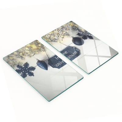 Decoratieve glazen snijplanken voor in de keuken, vrolijk kerstfeest, 2x30x52 cm