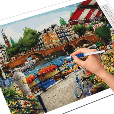 Diamant borduurwerk straat 5D DIY strass foto diamant schilderij stad landschap kruissteek mozaïek Home decor Full Square 20X30CM
