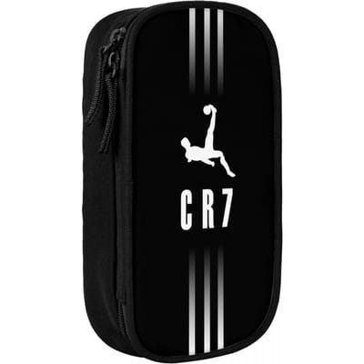 Cr7 Voetbal Pennenbakje Voor Ronaldo's Fans Dubbele Laag Grote Capaciteit Voor School Voetbal Liefhebber Etui Schrijfwaren Cadeau (as the picture,Large)