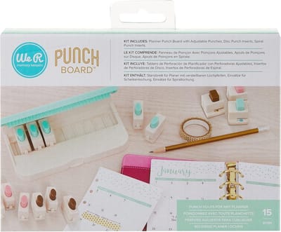 Bordbundel Punch Board & Punch Planner - Papier Meerkleurig - 15 stuks strong hole punch