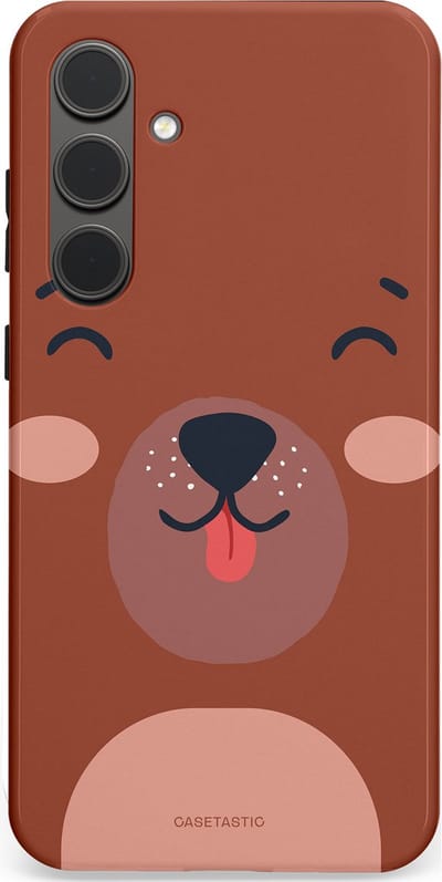 Casetastic hoesje geschikt voor Samsung Galaxy S24 Plus - Dubbellaagse bescherming - Knuffelkopjes beer - Fashion Case - Terracotta Taupe