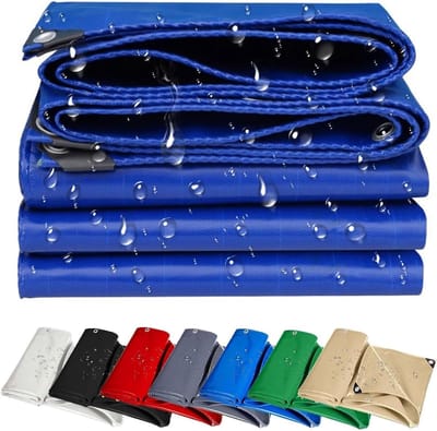 Afdekzeil Waterdicht - Dekzeil Ogen - Outdoor Bescherming - Scheurvast PVC - 160x220 cm - Blauw