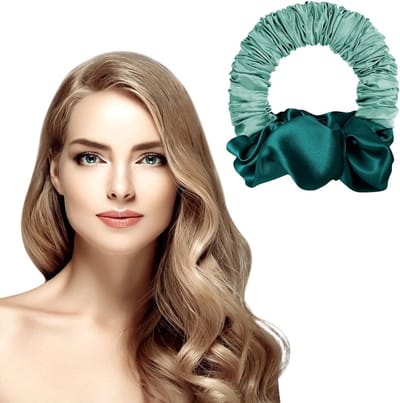 Zachte Slapende Krulband voor Lang en Medium Haar, Warmtevrije Haarrollers en Scrunchies voor Nachtelijke Krullen en Gemakkelijke Ponytails (Groen)