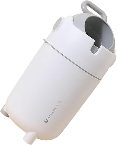 Draagbare afvalbak - Prullenbak luieremmer - Hygiënisch afval - Handig voetpedaal - 12 liter 48 cm