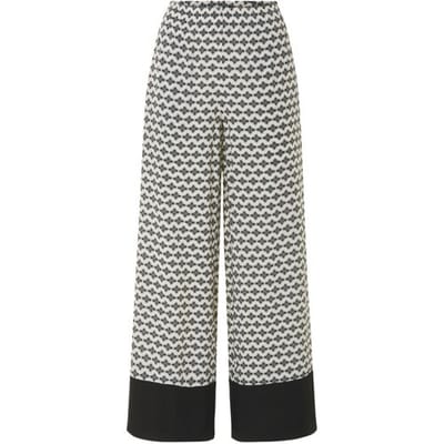 ESMARA Dames broek - Wide leg (patroon/wit, XS (32/34))