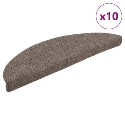 vidaXL - Trapmatten - zelfklevend - 10 - stuks - 56x17x3 - cm - beige - halfrond